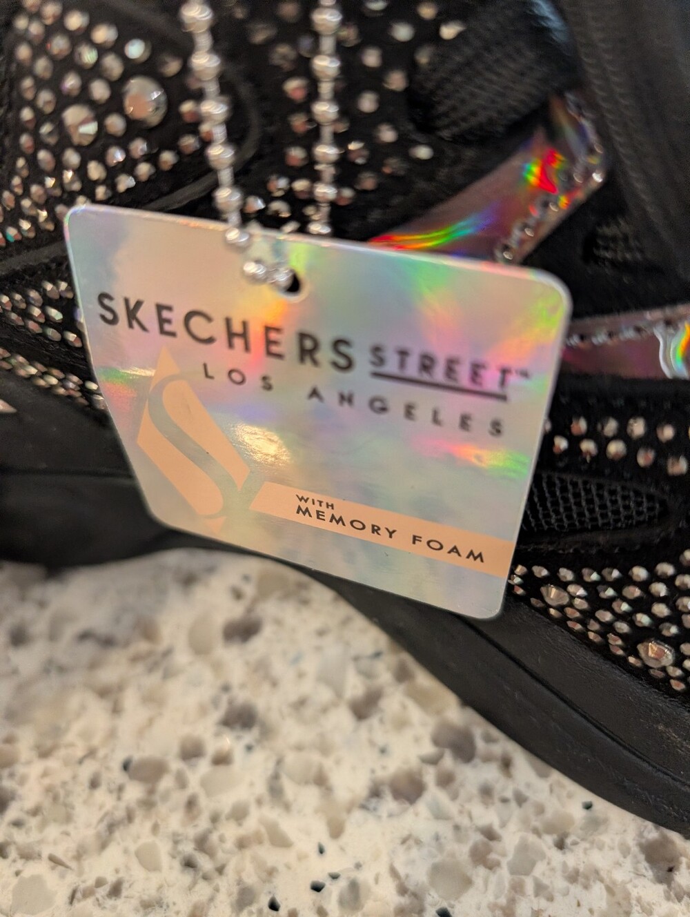 Skechers Street Los Angels Black Dazzle-N-Dash Sneakers - Picture 6 of 7